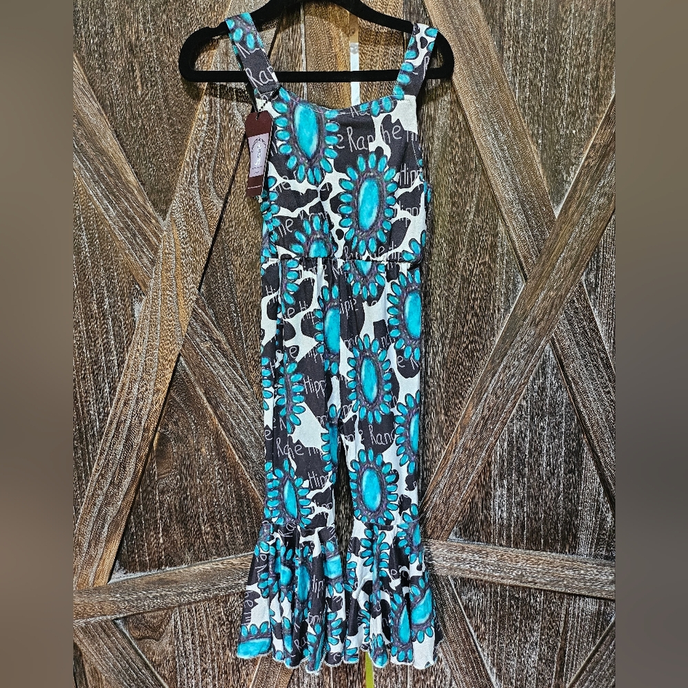 NWT Squash Blossom Blue and Black Sleeveless Jumpsuit